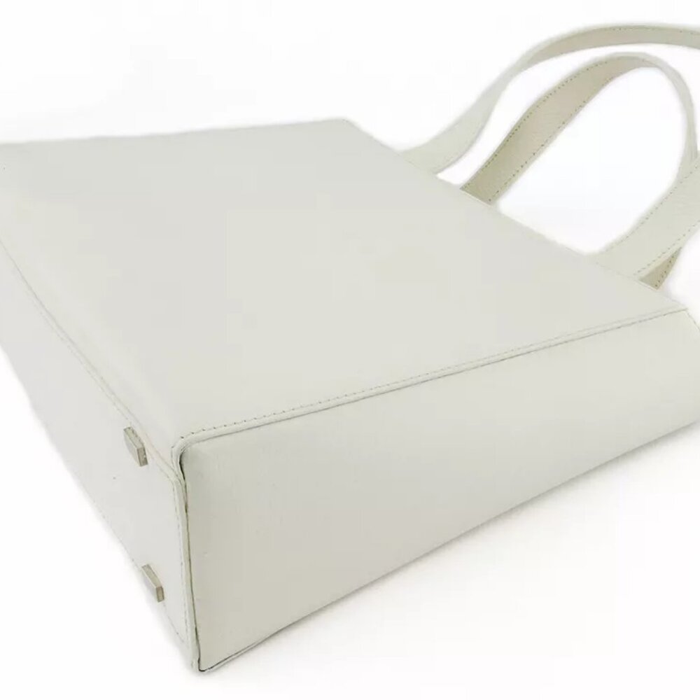 CELINE Tote Bag Square form white leather Authentic used - Picture 4 of 9